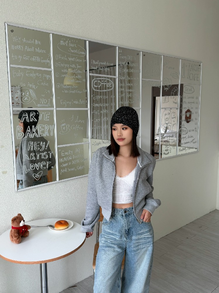 YIMEI休閑立領衛衣套裝